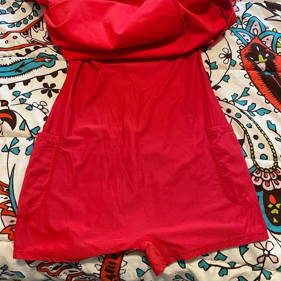 Red Fit and Flare Mini Dress with Square Neck - Picture 3 of 6